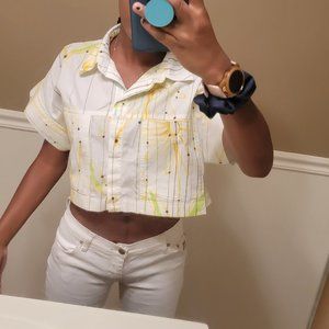 White Low Raise Flared Jeans